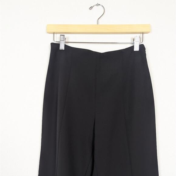 Jonathan Simkhai Black Chase Split Leg Crepe Flare Pants Size 4 - Picture 4 of 9